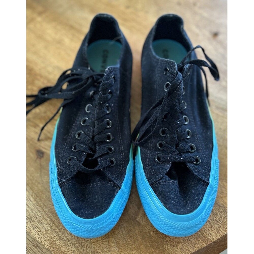 Converse All Star Low Top Black Rainbow Gradient Sole Sneakers Mens 9 Womens 11
